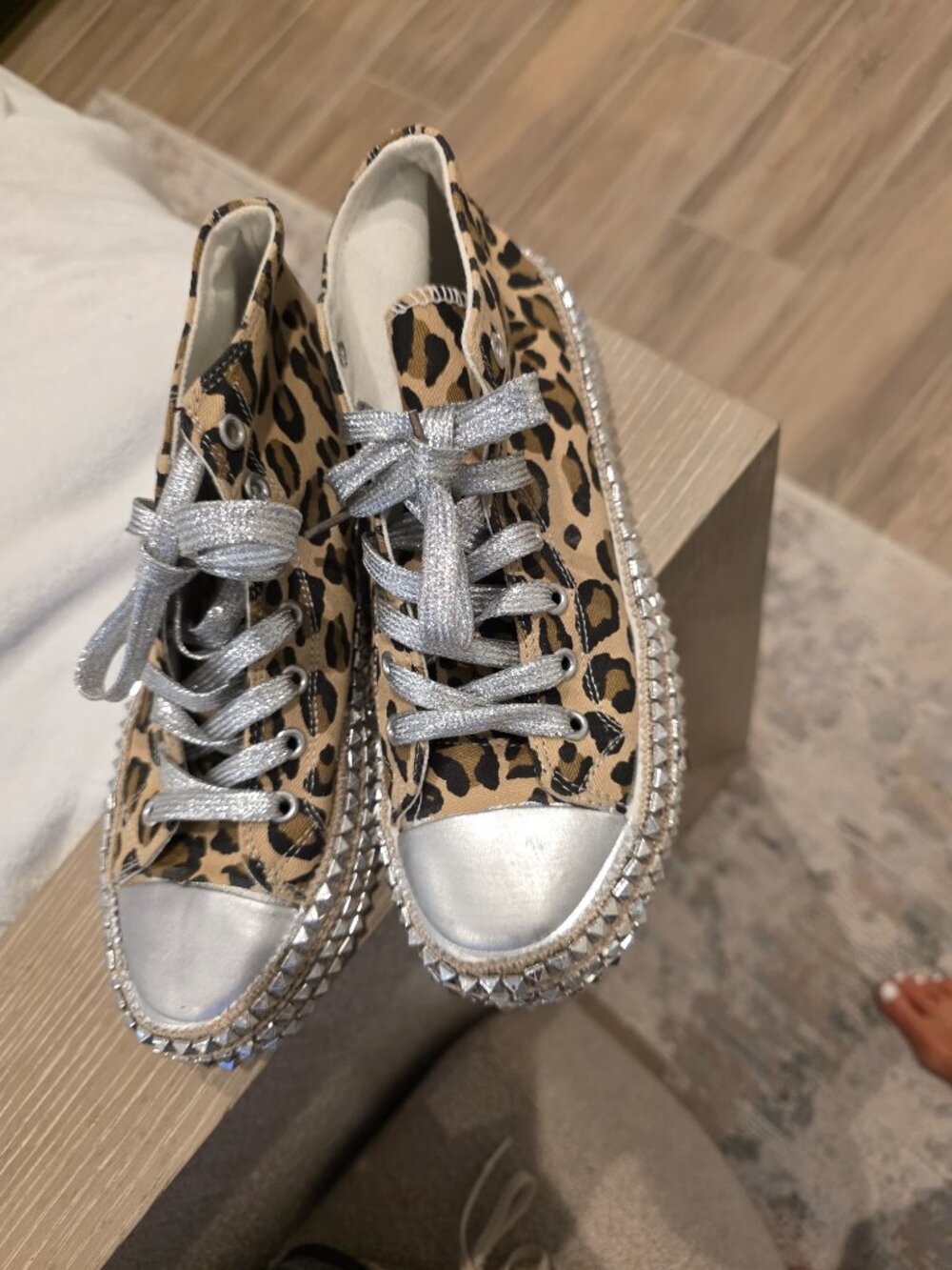 Leopard Print High Top Canvas Sneaker - Picture 5 of 6
